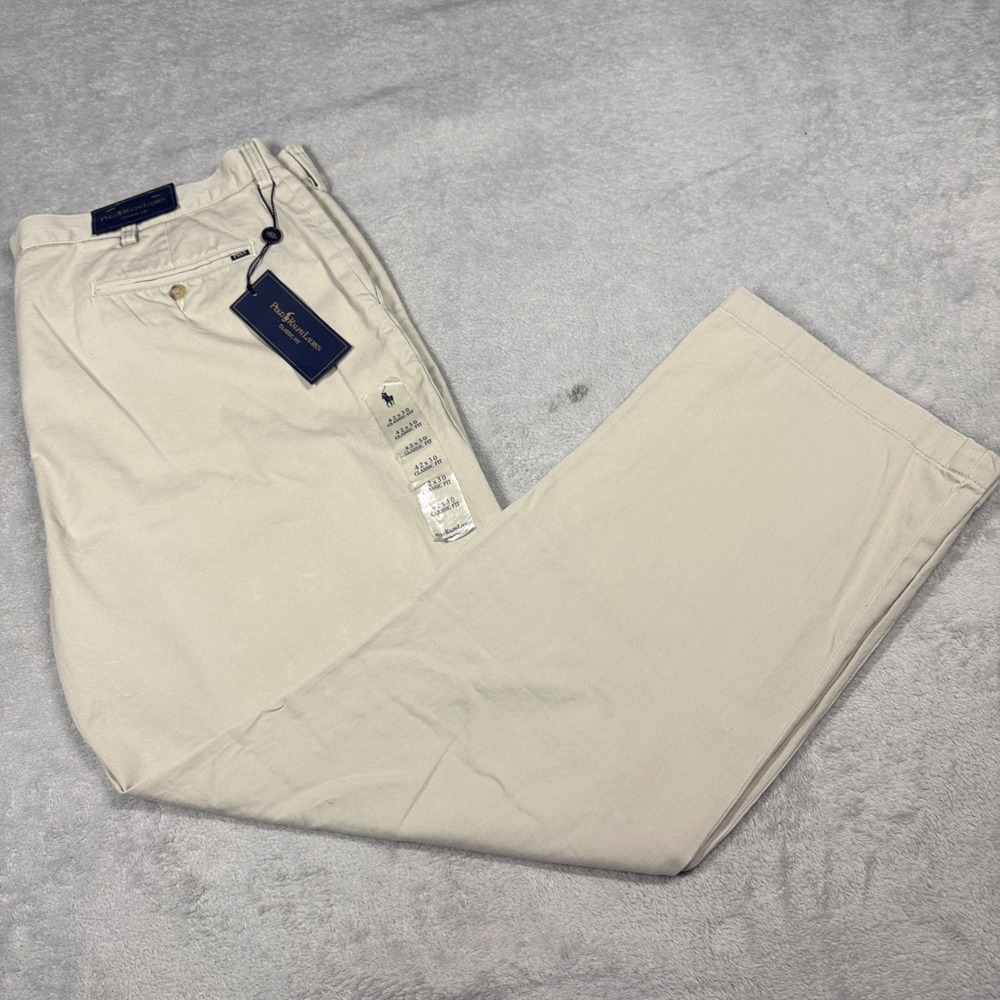 Polo Ralph Lauren Chino Pants Mens 42x30 Tan Khaki Classic Fit Cotton New
